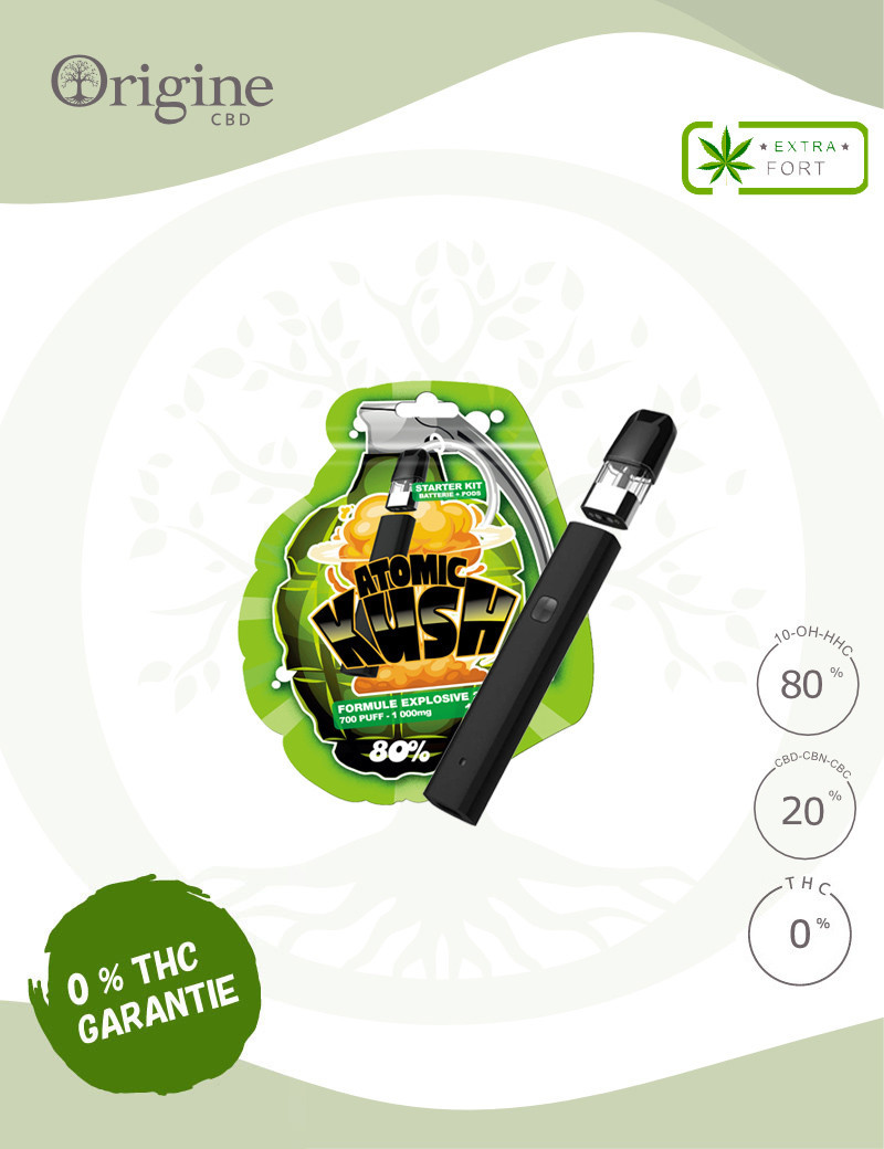 Kit complet Vape Atomic Kush 80 % 10-OH-HHC Kit complet Vape Atomic Kush 80 % 10-OH-HHC