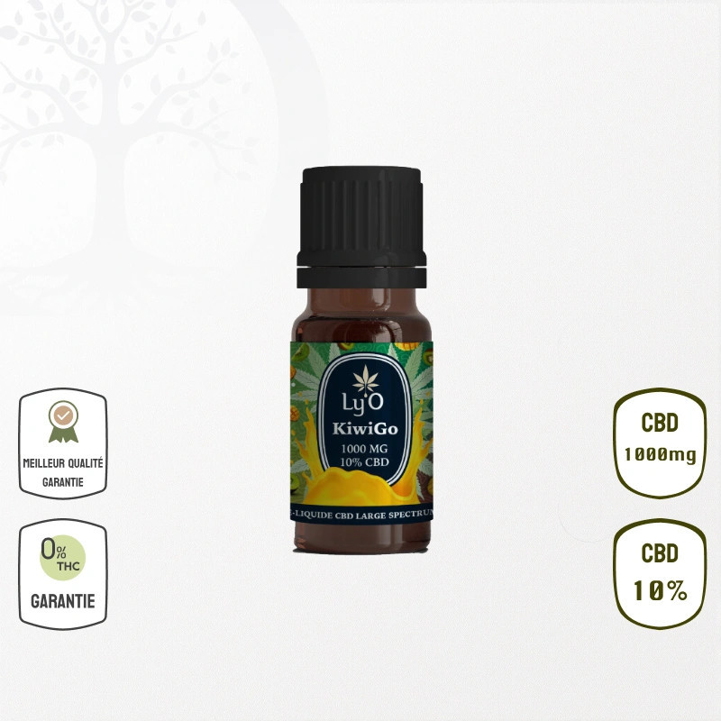 E-Liquide KiwiGo 1000mg 10 % CBD Ly'O (Sans THC)