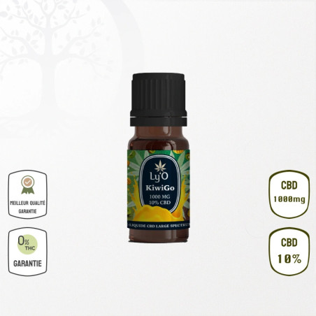 E-Liquide KiwiGo 1000mg 10 % CBD Ly'O (Sans THC)