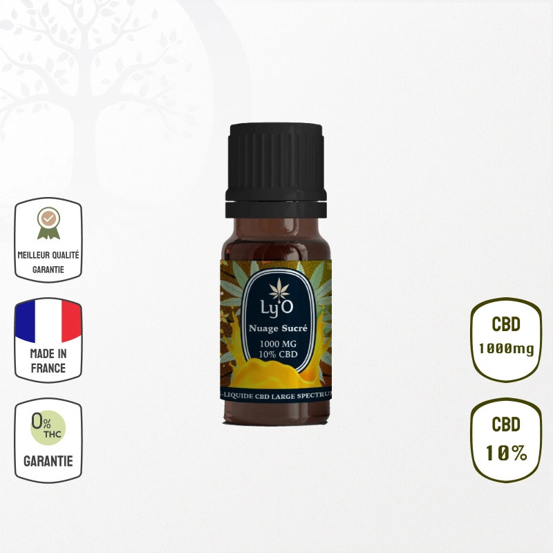 E-Liquide Nuage Sucré 1000mg 10 % CBD Ly'O (Sans THC)