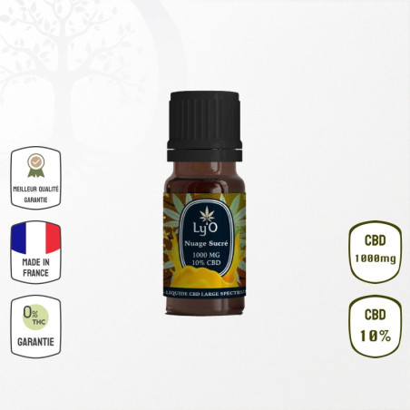 E-Liquide Nuage Sucré 1000mg 10 % CBD Ly'O (Sans THC)