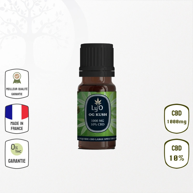 E-Liquide OG Kush 1000mg 10 % CBD Ly'O (Sans THC)