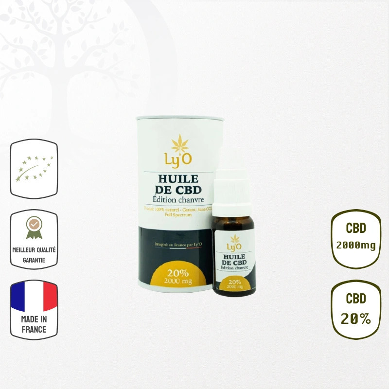Huile de Chanvre BIO 20 % CBD Full Spectrum Ly'O