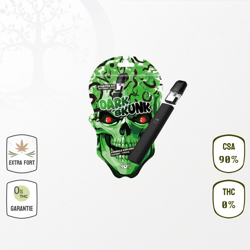 Kit complet Vape Dark Skunk CSA 90 % (Batterie & Cartouche) - (Sans THC)