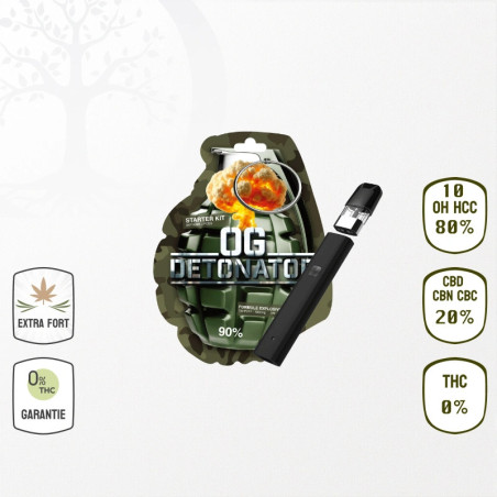 Kit complet Vape OG Detonator  10-OH-HHC (Batterie & Cartouche) - (Sans THC)