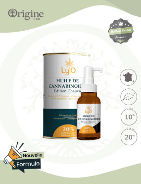 Huile De Cannabinoïdes 30 % BIO : 20 % CBD & 10 % CBG Full Spectrum Ly'O